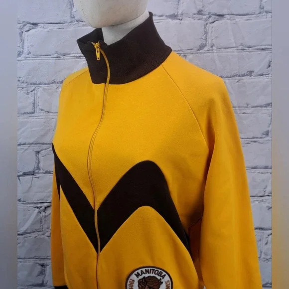 Vintage 80s Women's Track Jacket Athletic Summer Games Manitoba Canada 70s Large - Picture 4 of 15
